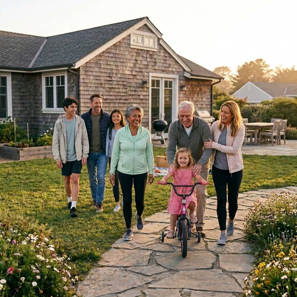 Family enjoying an outdoor walk together